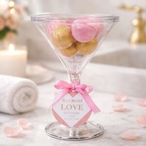 Beloved Bath Fizzer Set - Pink and Gold - 7pc Set